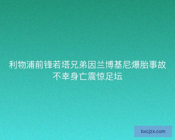 利物浦前锋若塔兄弟因兰博基尼爆胎事故不幸身亡震惊足坛