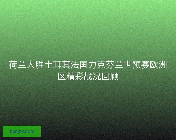 荷兰大胜土耳其法国力克芬兰世预赛欧洲区精彩战况回顾