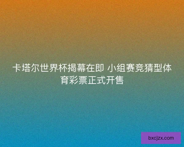 卡塔尔世界杯揭幕在即 小组赛竞猜型体育彩票正式开售