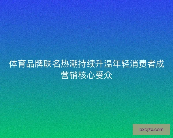 体育品牌联名热潮持续升温年轻消费者成营销核心受众