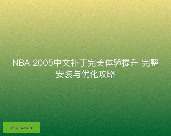 NBA 2005中文补丁完美体验提升 完整安装与优化攻略